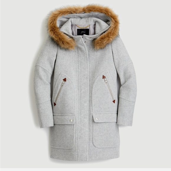 J.Crew Chateau Parka in Stadium Cloth Wool - Heather Gray Like New - Picture 1 of 9